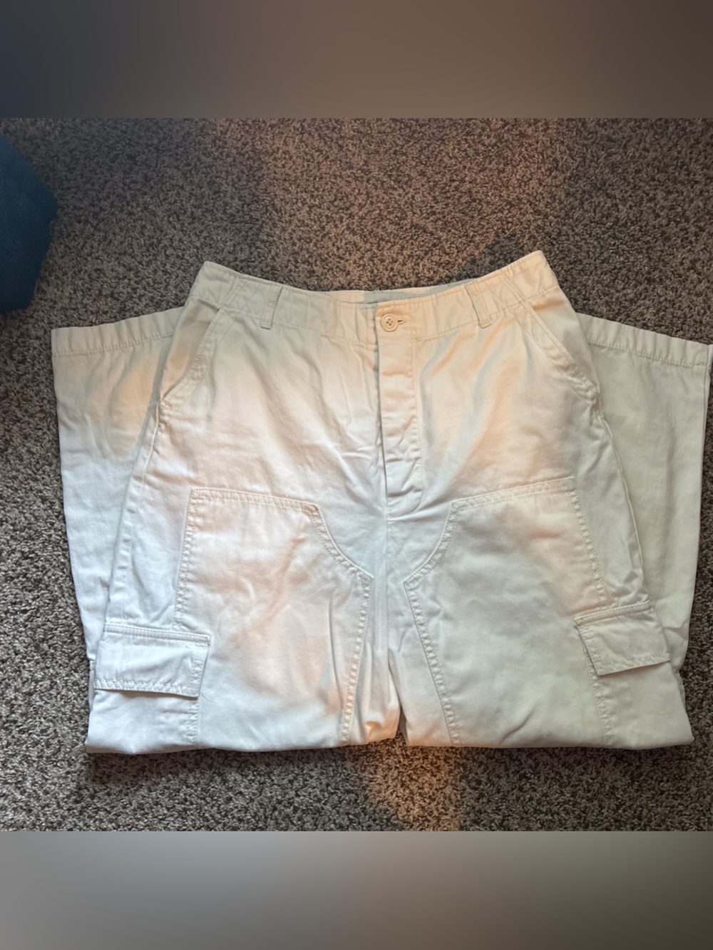 Women’s Cream Cargo Pants - Classic Utility Style